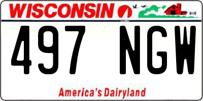 WI license plate 497NGW