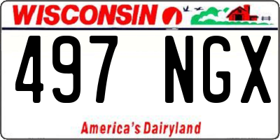 WI license plate 497NGX