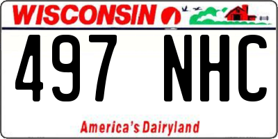WI license plate 497NHC