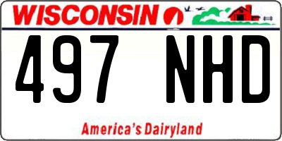 WI license plate 497NHD