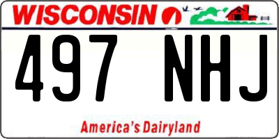 WI license plate 497NHJ
