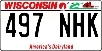 WI license plate 497NHK