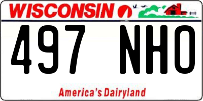 WI license plate 497NHO