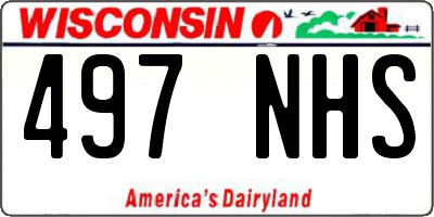WI license plate 497NHS