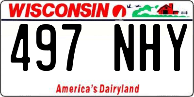 WI license plate 497NHY