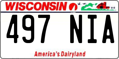 WI license plate 497NIA