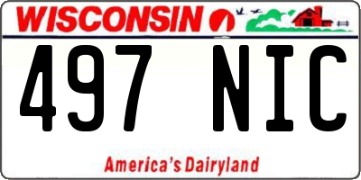 WI license plate 497NIC