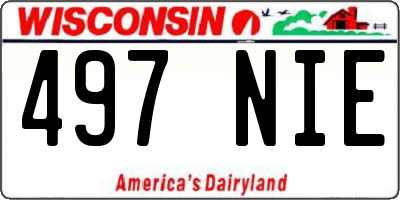 WI license plate 497NIE