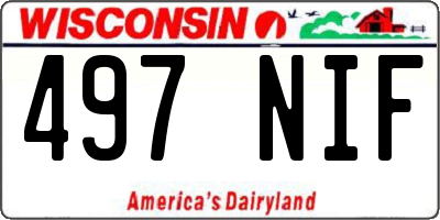 WI license plate 497NIF