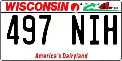WI license plate 497NIH