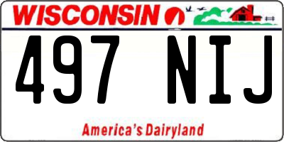 WI license plate 497NIJ