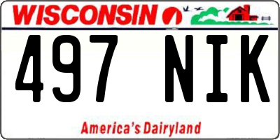 WI license plate 497NIK