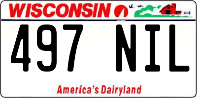 WI license plate 497NIL