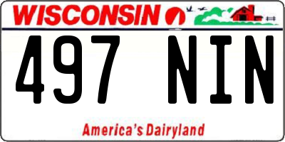WI license plate 497NIN