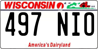 WI license plate 497NIO