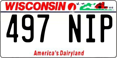 WI license plate 497NIP