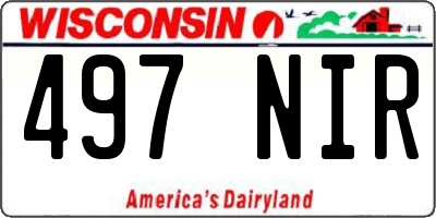 WI license plate 497NIR