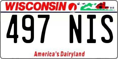 WI license plate 497NIS