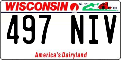 WI license plate 497NIV