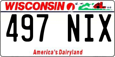 WI license plate 497NIX