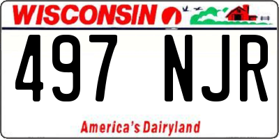WI license plate 497NJR