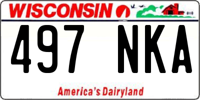 WI license plate 497NKA