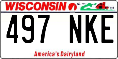 WI license plate 497NKE