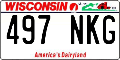 WI license plate 497NKG