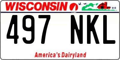 WI license plate 497NKL