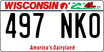 WI license plate 497NKO