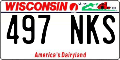 WI license plate 497NKS