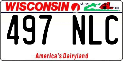 WI license plate 497NLC