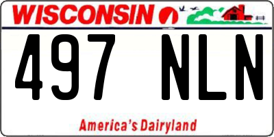 WI license plate 497NLN