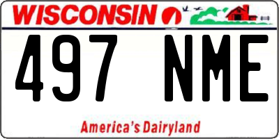 WI license plate 497NME
