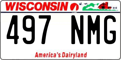 WI license plate 497NMG