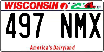 WI license plate 497NMX