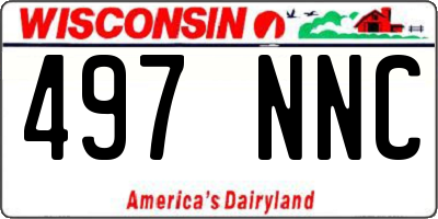 WI license plate 497NNC