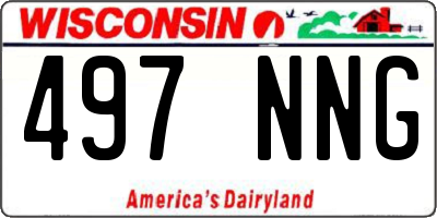 WI license plate 497NNG