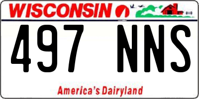 WI license plate 497NNS