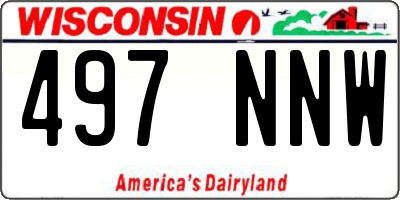WI license plate 497NNW