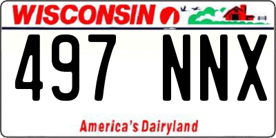 WI license plate 497NNX
