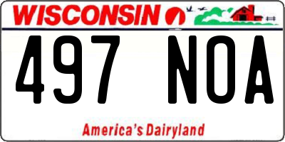 WI license plate 497NOA