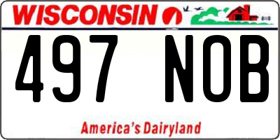 WI license plate 497NOB