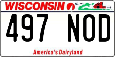 WI license plate 497NOD