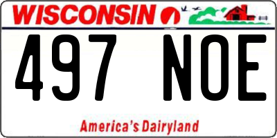 WI license plate 497NOE