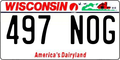 WI license plate 497NOG