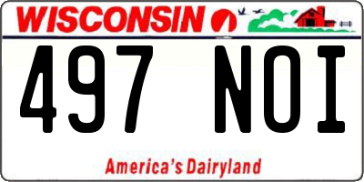 WI license plate 497NOI