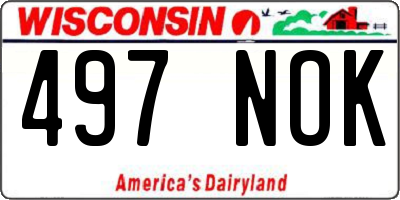 WI license plate 497NOK