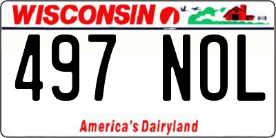 WI license plate 497NOL