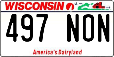 WI license plate 497NON